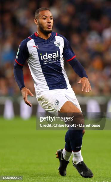 Kenneth Zohore of West Bromwich Albion during the Carabao Cup Second Round match between West Bromwich Albion and Arsenal at The Hawthorns on August...