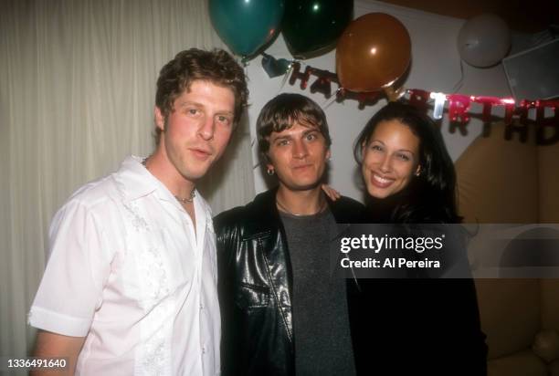 Rob Thomas and Itaal Shur, the writers behind Carlos Santana's song "Smooth" and Thomas' wife Marisol Maldonado attend a birthday party for Shur on...