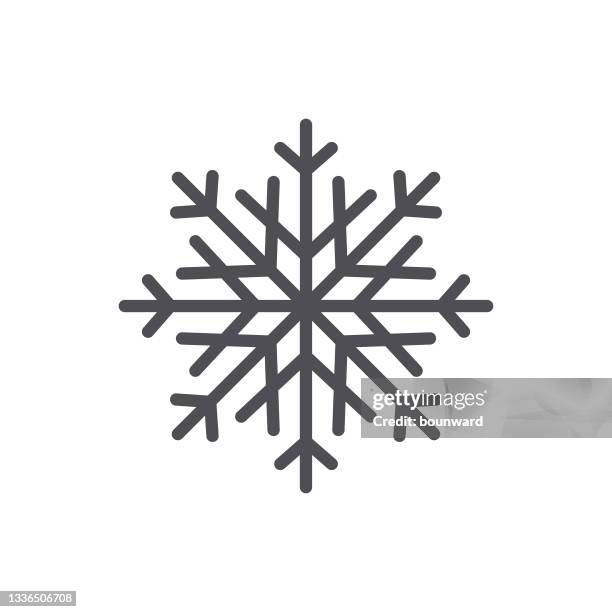 snowflake line icon editable stroke - freeze ideas stock illustrations