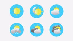 Displaying As A Symbol Weather Forecast Cartoon Colorful Icon Set Animation  Video The Video Consist Of 4k Resolution And Loopable Moving Images  High-Res Stock Video Footage - Getty Images