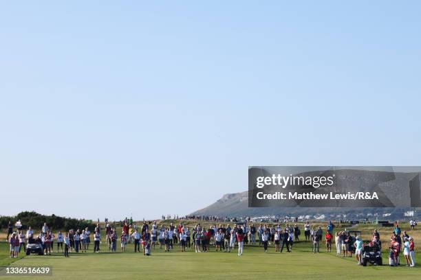 General view of action during day one of The Curtis Cup at Conwy Golf Club on August 26, 2021 in Conwy, Wales.