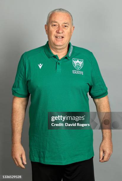 Chris Boyd, the Northampton Saints director of rugby, poses for a portrait during the Northampton Saints squad photo call for the 2021-22 Gallagher...