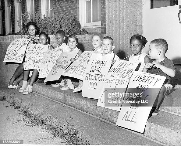 Segregation Words On August 2 children sit on the steps of Malverne HIgh School in ...