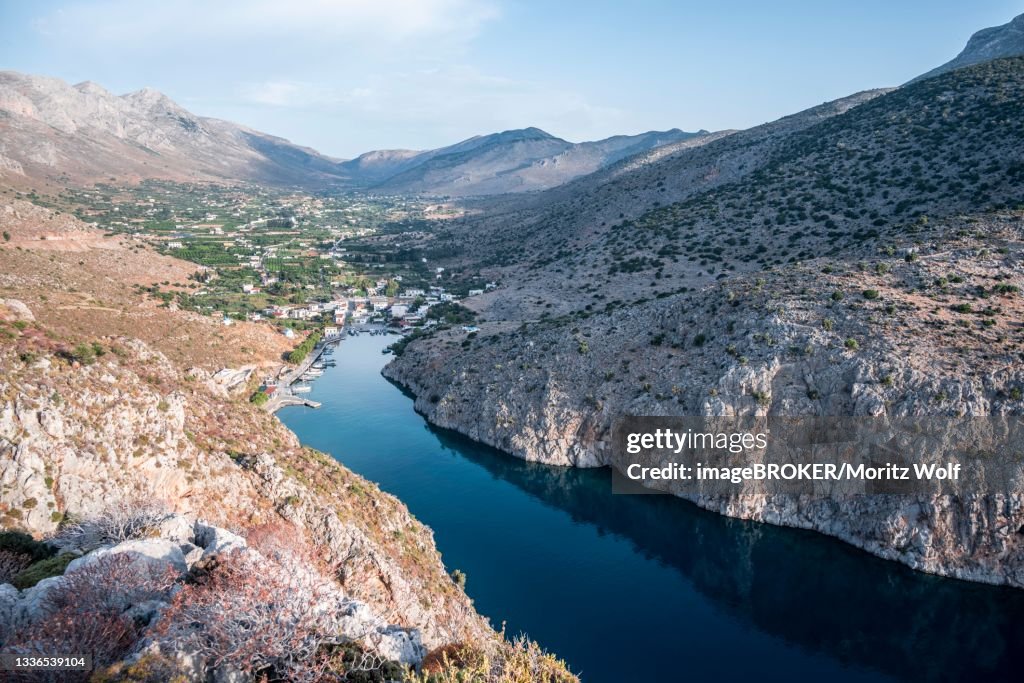 Vathy Rocks Strait Of Vathy Vathifjord Kalymnos Dodecanese Greece High-Res Stock ...