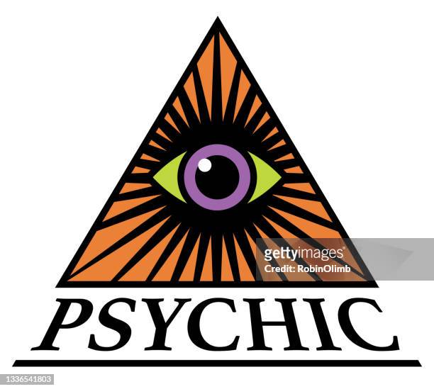 psychic pyramid eye icon - secret society stock illustrations