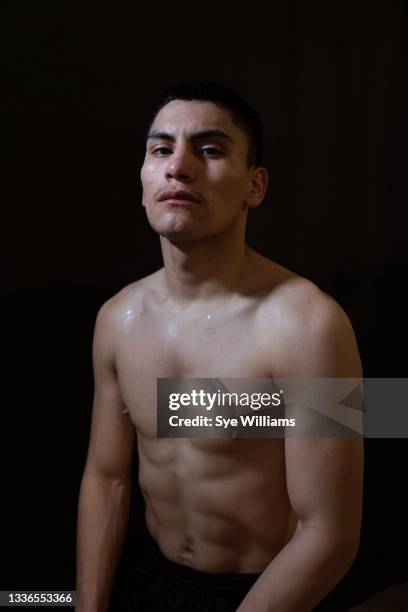 Vergil Ortiz Jr. Poses for a photo on March 10, 2020 in Riverside, California. Ortiz of Grand Prairie, Texas is a seven-time national champion,...