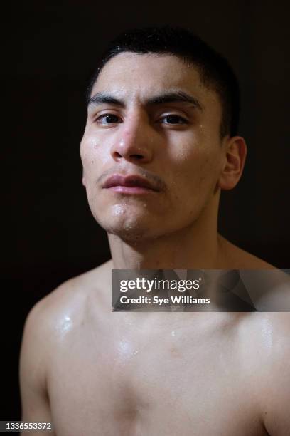 Vergil Ortiz Jr. Poses for a photo on March 10, 2020 in Riverside, California. Ortiz of Grand Prairie, Texas is a seven-time national champion,...