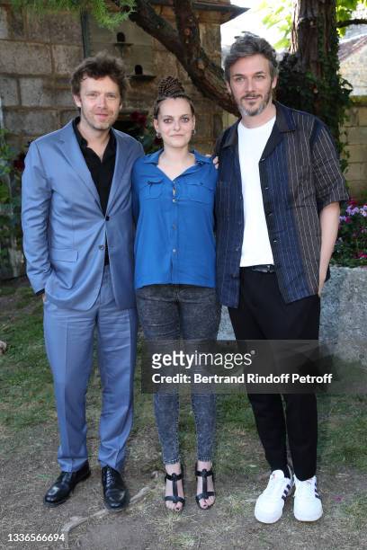 Antoine Reinartz, Melissa Olexa and director Samuel Theis attend the "Petite nature" movie Photocall during the 14th Angouleme French-Speaking Film...