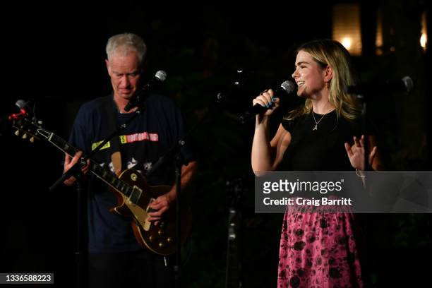 John McEnroe and his daughter Ava McEnroe perform onstage at Citi Taste Of Tennis celebration at Tavern On the Green on August 26, 2021 in New York...