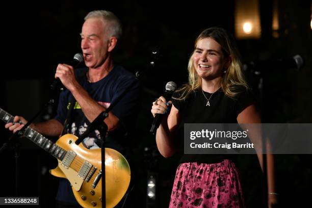 John McEnroe and his daughter Ava McEnroe perform onstage at Citi Taste Of Tennis celebration at Tavern On the Green on August 26, 2021 in New York...