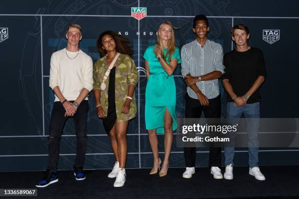 Denis Shapovalov, Naomi Osaka, Petra Kvitova, Felix Auger-Aliassime and Alex de Minaur attend TAG Heuer Celebrates Naomi Osaka and Tennis Family at...