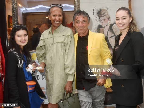 Leeann Michel, Vincent McDoom, "Le Petit Echo De L'Art Et De La Mode" editor Luigi di Donna and model Sixtine Alvarez attend "Le Petit Echo De L'Art...