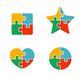Shape icon by combination of puzzle