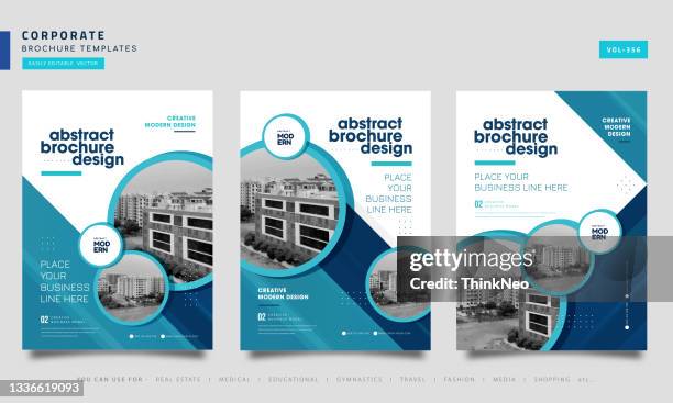 stockillustraties, clipart, cartoons en iconen met set of flyer design layout for business. abstract with color vector illustration on background. good for annual report, industrial catalog, corporate design - annual report layout