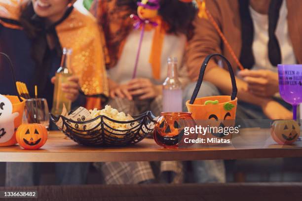 youth group having a halloween party - party with the devil stock pictures, royalty-free photos & images
