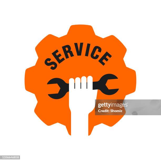 service industry symbol - repair garage stock illustrations