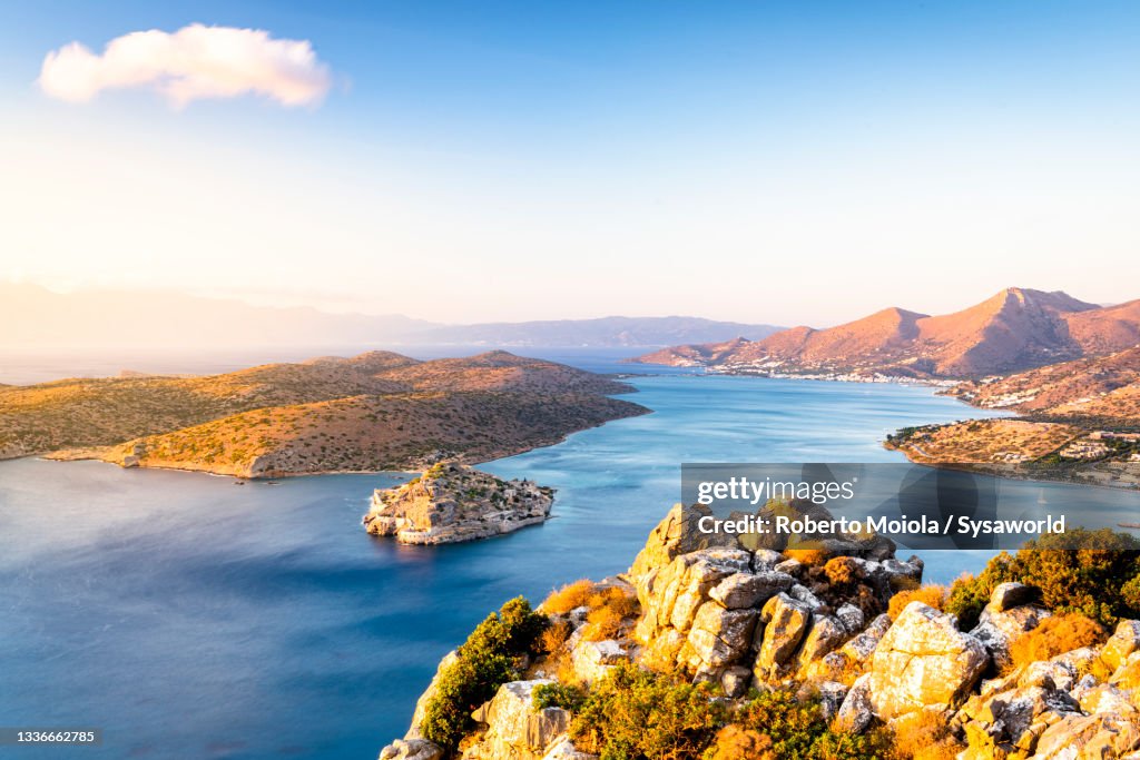 Spinalonga island at sunrise, Crete, Greece