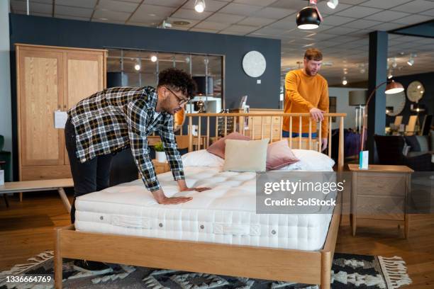 searching for a new bed - mattress stock pictures, royalty-free photos & images
