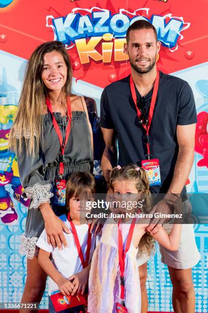 Malena Costa and Mario Suarez attends 'Kazoom Kids' photocall at Espacio 5.1 on August 27, 2021 in Madrid, Spain.