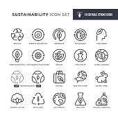 Sustainability Editable Stroke Line Icons