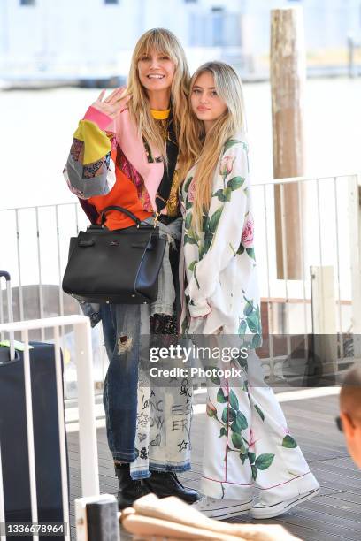 Heidi Klum and Leni Klum are seen on August 27, 2021 in Venice, Italy.