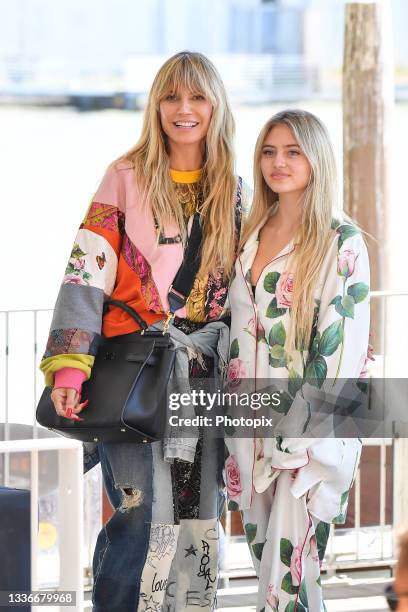 Heidi Klum and Leni Klum are seen on August 27, 2021 in Venice, Italy.