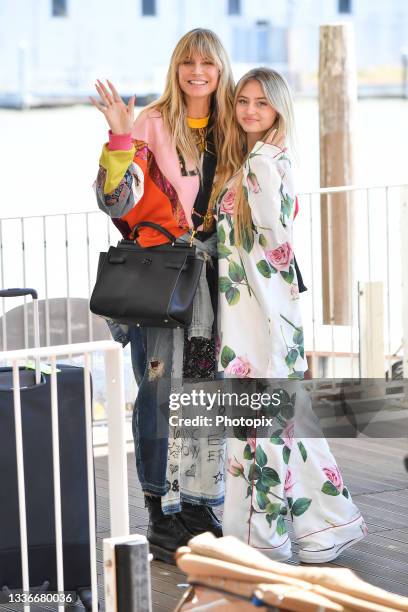 Heidi Klum and Leni Klum are seen on August 27, 2021 in Venice, Italy.