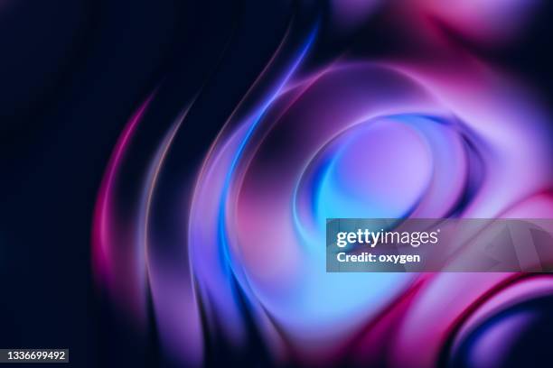 abstract fluid blue purple flowing chromatic holographic neon abstract colorful background - lichteffect stock-fotos und bilder