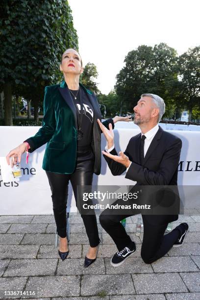 Award winners Carolin Kebekus and Sebastian Pufpaff attend the annual Grimme Award on August 27, 2021 in Marl, Germany.