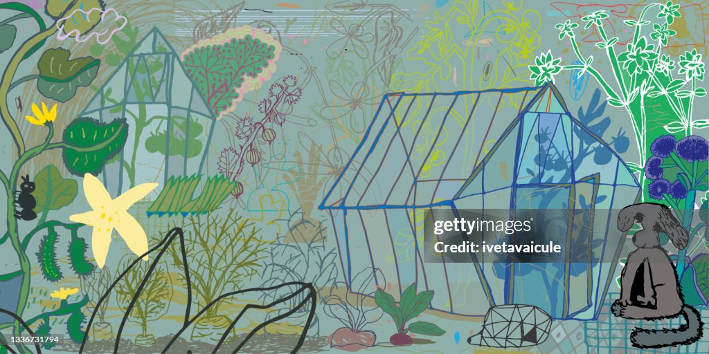 A garden growth and produce