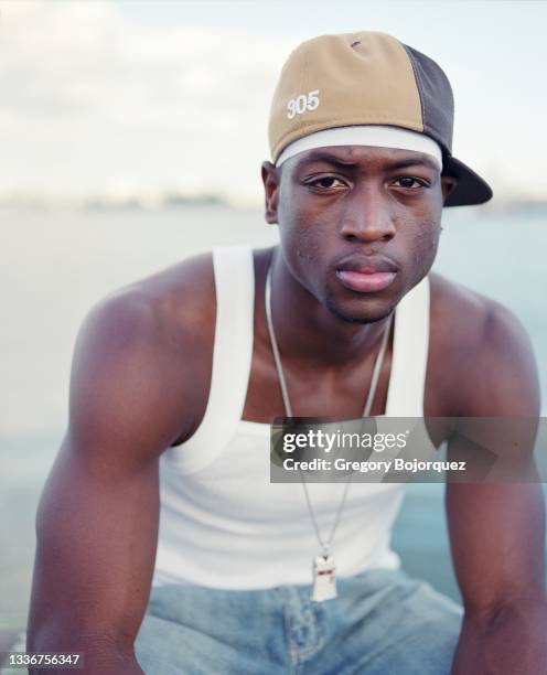 Superstar, Dwyane Wade, outside the American Airlines Arena on October 15, 2004 in Miami, Florida.