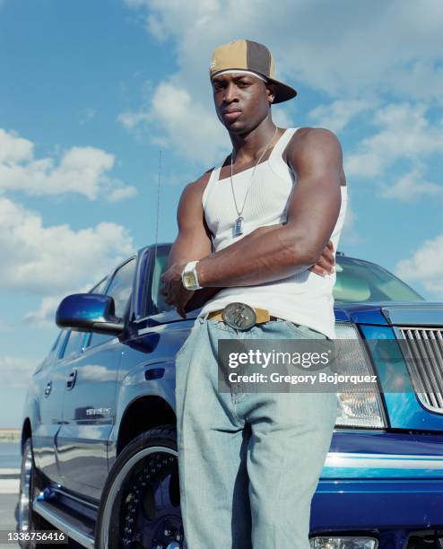 Superstar, Dwyane Wade, outside the American Airlines Arena on October 15, 2004 in Miami, Florida.