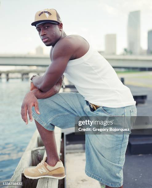 Superstar, Dwyane Wade, outside the American Airlines Arena on October 15, 2004 in Miami, Florida.