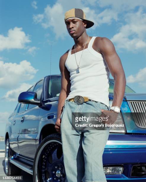 Superstar, Dwyane Wade, outside the American Airlines Arena on October 15, 2004 in Miami, Florida.