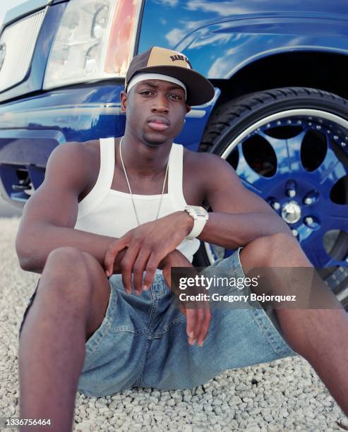 Superstar, Dwyane Wade, outside the American Airlines Arena on October 15, 2004 in Miami, Florida.