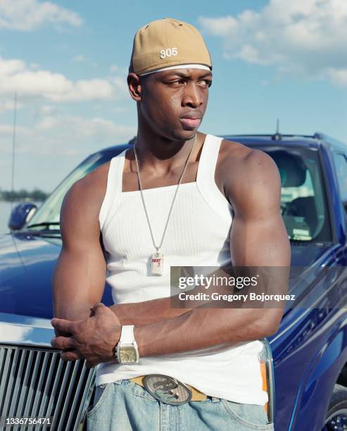 Superstar, Dwyane Wade, outside the American Airlines Arena on October 15, 2004 in Miami, Florida.