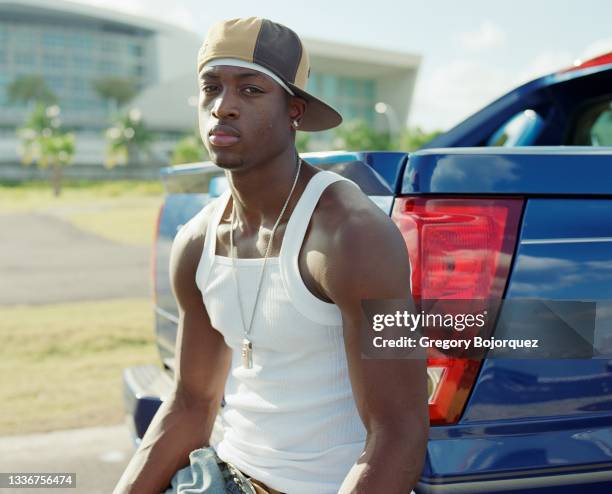 Superstar, Dwyane Wade, outside the American Airlines Arena on October 15, 2004 in Miami, Florida.