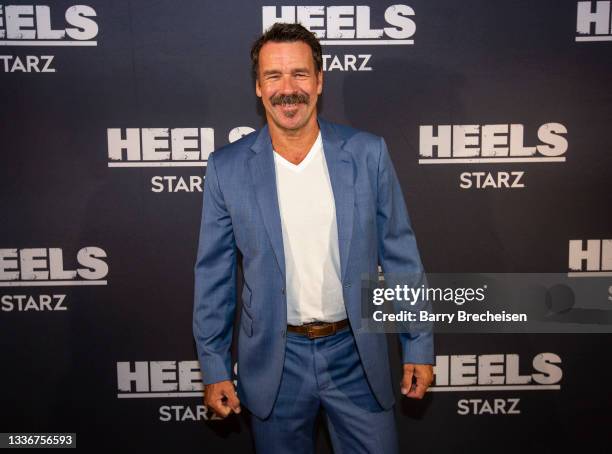 Actor David James Elliott pose for a photo during a screening episode of the Starz channel's wrestling drama "Heels" at the AMC River East Theater,...