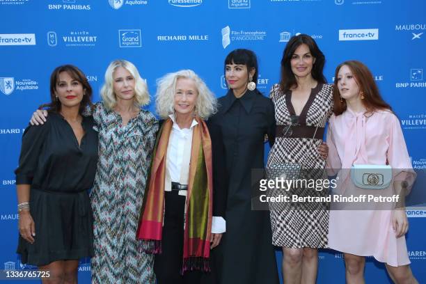 Tania Garbarski, Pascale Arbillot, Brigitte Fossey, Mathilda May, Helena Noguerra and Roxane Duran attend "Le chemin du bonheur" movie Photocall...