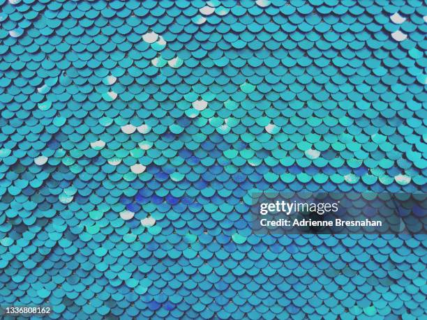 turquoise sequins pattern - fabric swatches stock pictures, royalty-free photos & images