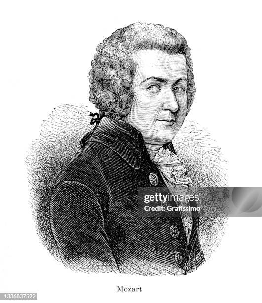 wolfgang amadeus mozart austrian composer and pianist 1880 - mozart stock illustrations