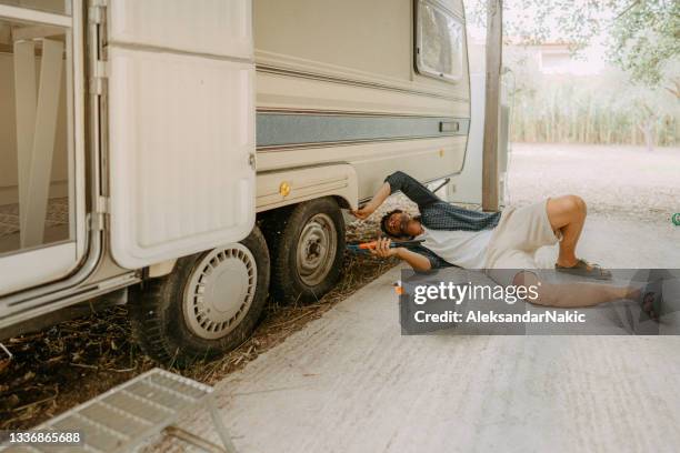 maintaining my recreational vehicle - rv stock pictures, royalty-free photos & images