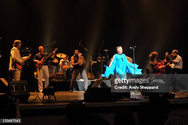 Emir Kusturica and Dr Nele Karajilic performs on stage with The No Smoking Orchestra at Royal Festival Hall during Day 9 of the London Jazz Festival...
