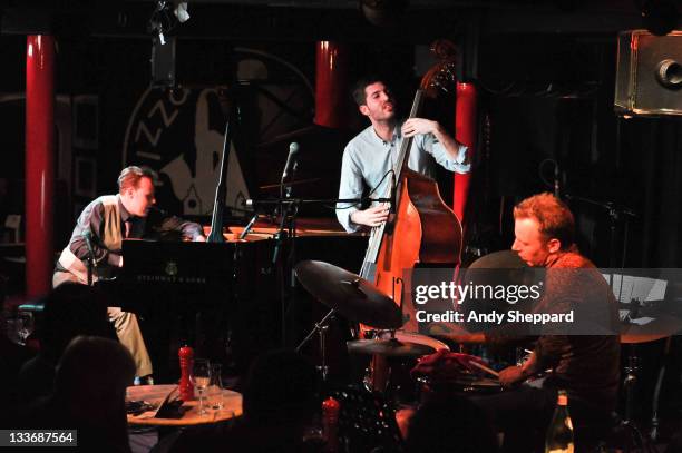 Jef Neve, Reuben Samama and Teun Verbruggen of Jef Neve Trio perform on stage at during Day 9 of the London Jazz Festival 2011 on November 19, 2011...