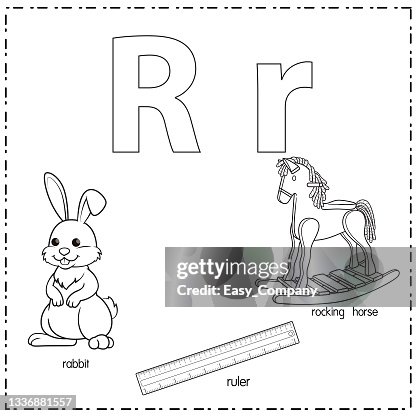 Letter R With Ruler Leg Vector Illustration For Learning The Letter R In Both Lowercase And ...