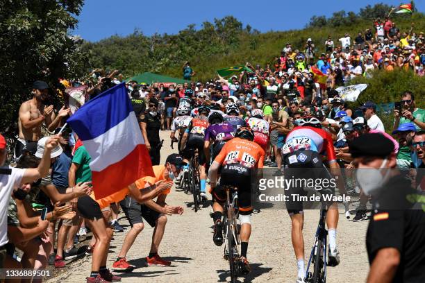 General view of Xavier Mikel Azparren Irurzun of Spain and Team Euskaltel - Euskadi, Kevin Geniets of Luxembourg and Team Groupama - FDJ and the...