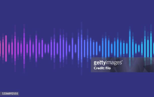 illustrazioni stock, clip art, cartoni animati e icone di tendenza di audio wave talking podcasting sfondo - rumore