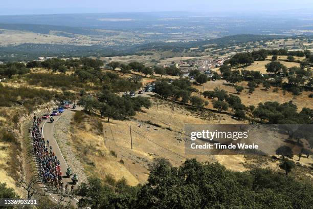 General view of the peloton compete during the 76th Tour of Spain 2021, Stage 14 a 165,7km stage from Don Benito to Pico Villuercas 1580m / @lavuelta...