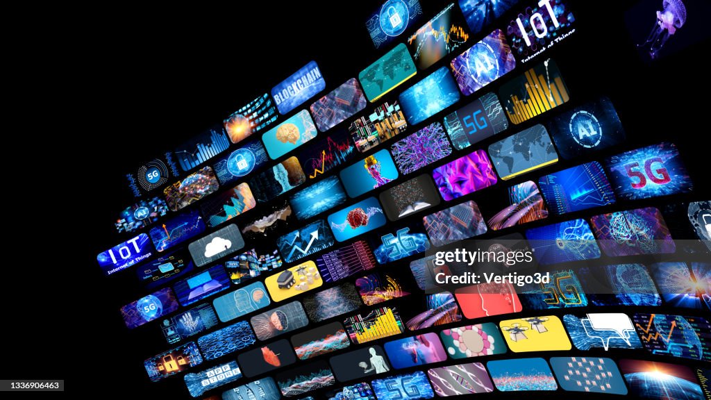 Media concept multiple television screens