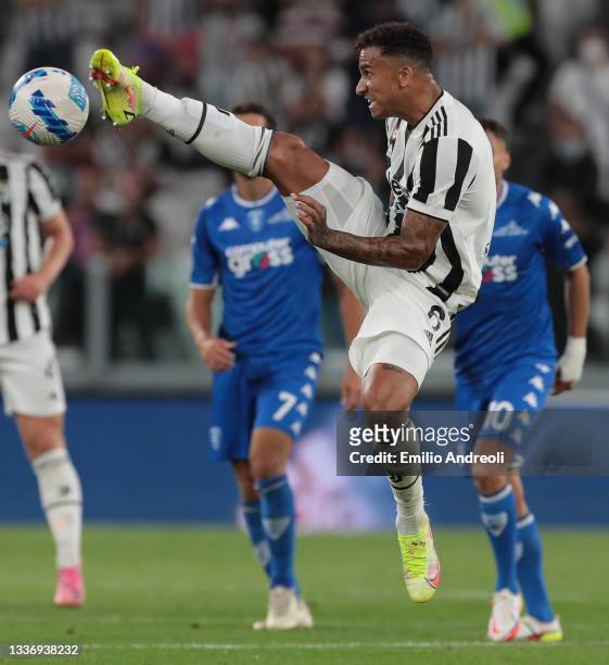 Danilo Luiz da Silva of Juventus controls the ball during the Serie A match between Juventus and Empoli FC at on August 28, 2021 in Turin, .
